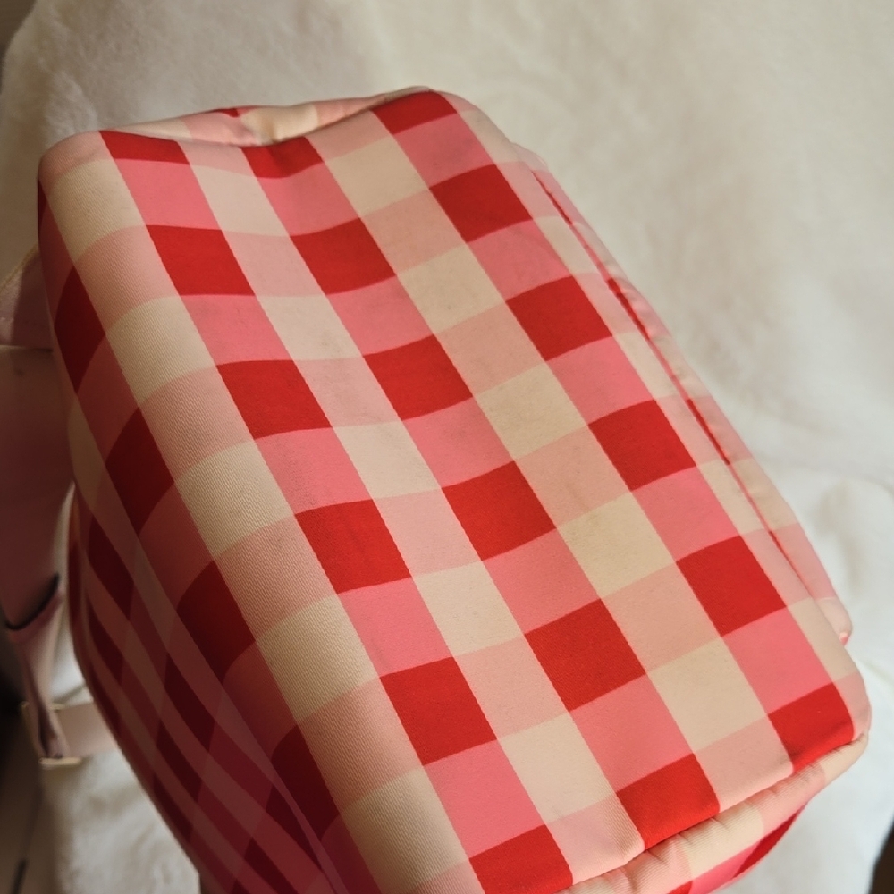 Kate Spade Pink Red Checkered Backpack - Picture 6 of 9